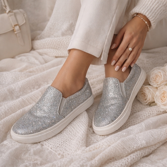 Matisse Shoes - Matisse Silver Glitter sneakers 9.5